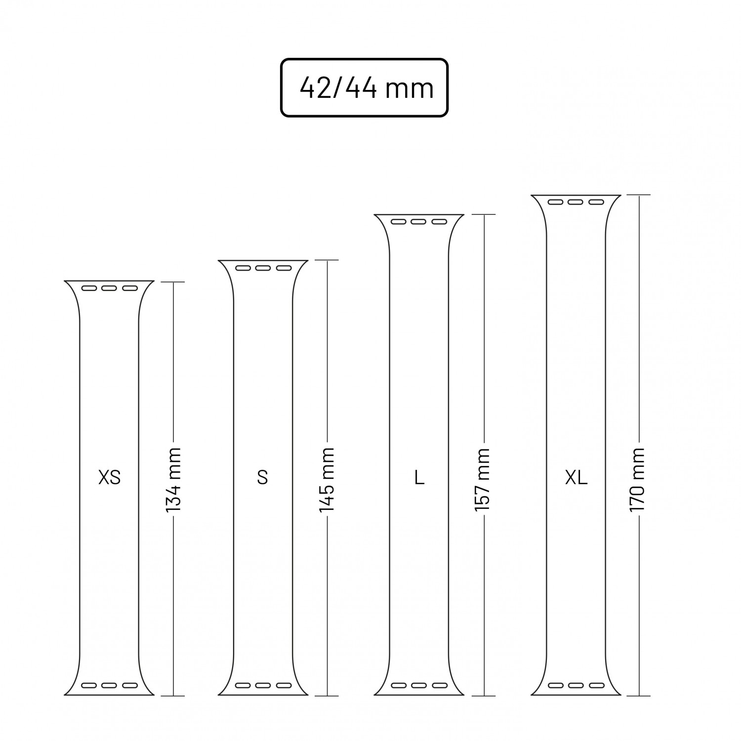 Elastický silikonový řemínek FIXED Silicone Strap pro Apple Watch 42/44mm, velikost L, černá