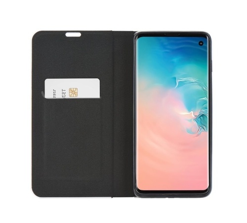 Flipové pouzdro Forcell Luna Carbon pro Xiaomi Redmi Note 10, Note 10S, černá