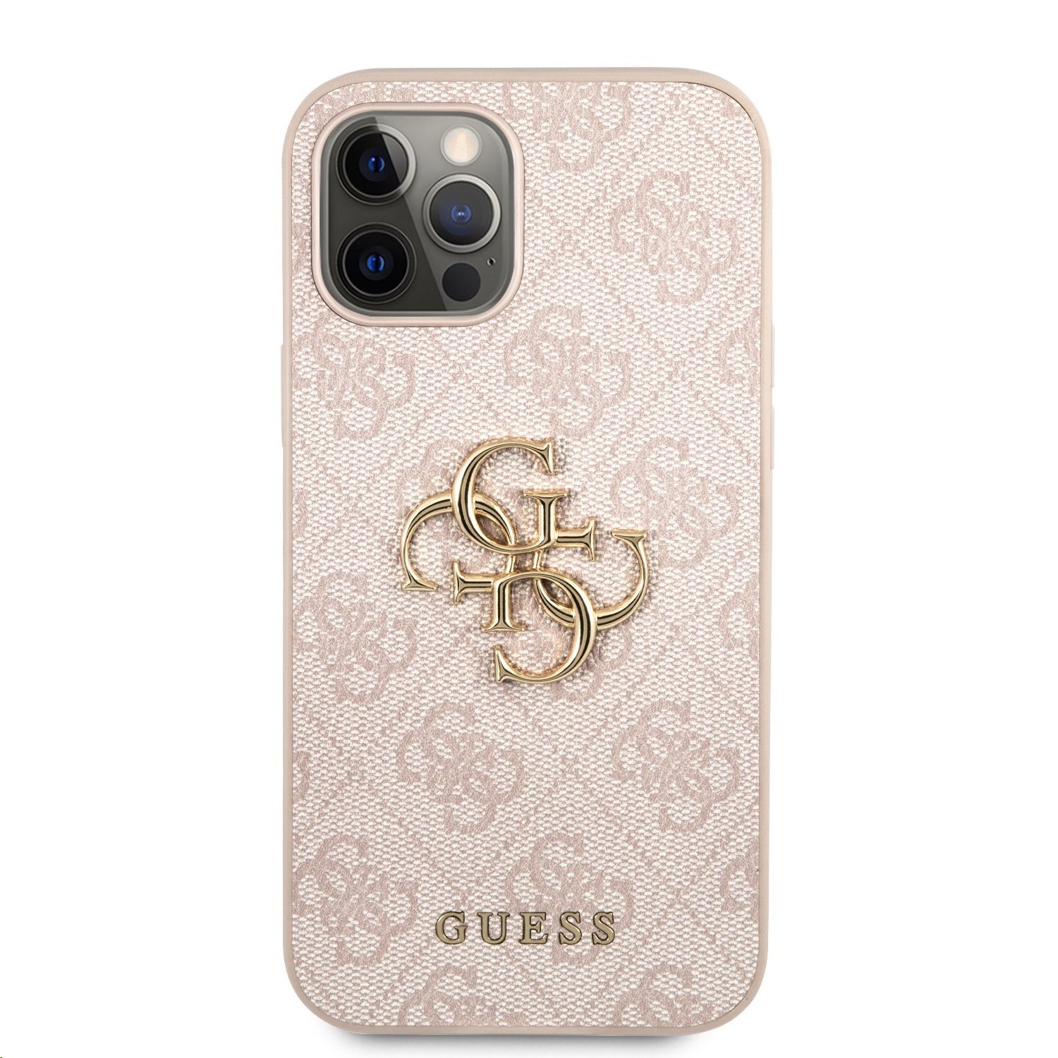 Zadní kryt Guess Big 4G Metal Logo Case pro Apple iPhone 12/12 Pro, růžová