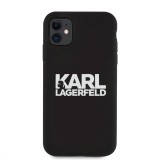 Silikonový kryt Karl Lagerfeld Stack White Logo KLHCN61SLKLRBK Apple iPhone 11, černá