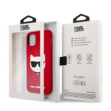 Silikonový kryt Karl Lagerfeld Choupette Head KLHCN61SLCHRE pro Apple iPhone 11, červená