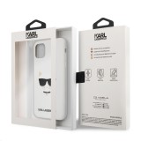 Silikonový kryt Karl Lagerfeld Choupette Head KLHCN61SLCHWH pro Apple iPhone 11, bílá