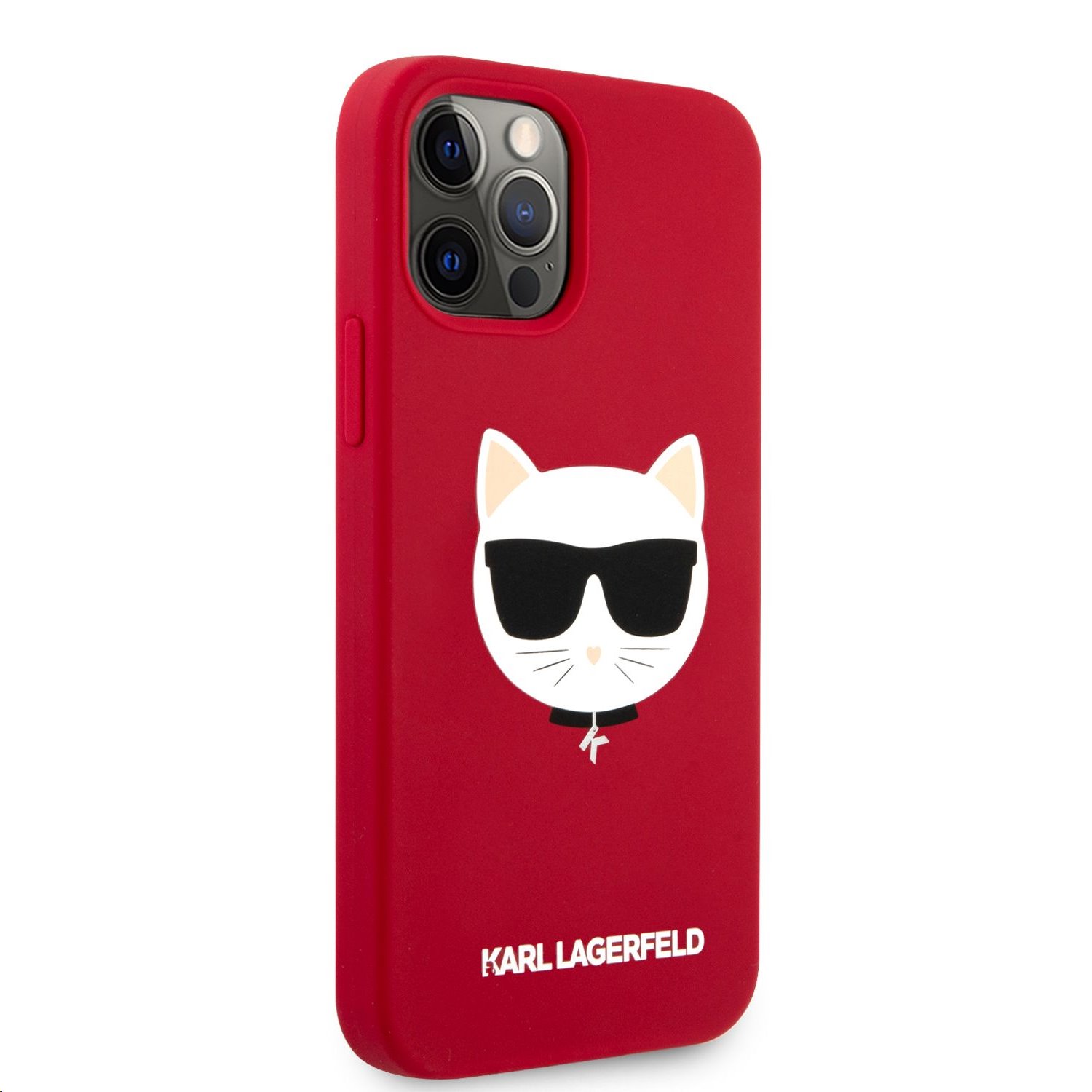 Silikonový kryt Karl Lagerfeld Choupette Head KLHCP12LSLCHRE pro Apple iPhone 12 Pro Max, červená