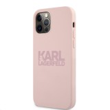 Zadní kryt Karl Lagerfeld Stack Pink Logo pro Apple iPhone 12/12 Pro, růžová
