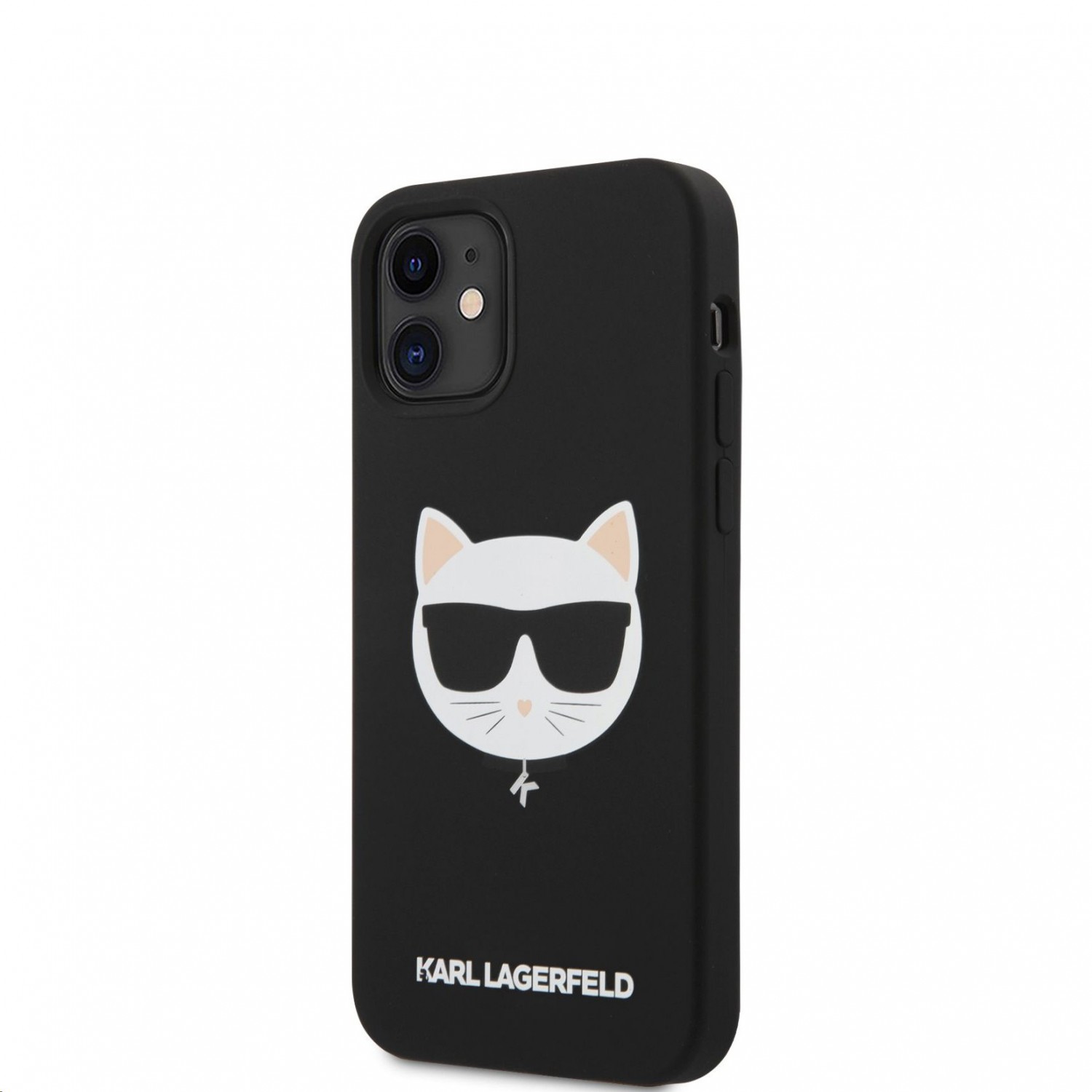 Silikonový kryt Karl LagerfeldChoupette Head KLHCP12SSLCHBK pro Apple iPhone 12 mini, černá