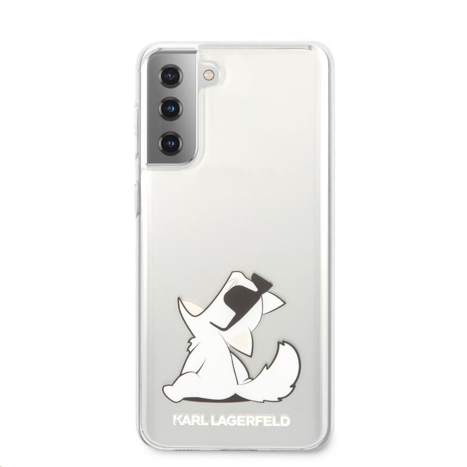 Zadní kryt Karl Lagerfeld PC/TPU Choupette Eats KLHCS21MCFNRC pro Samsung Galaxy S21+, transparent
