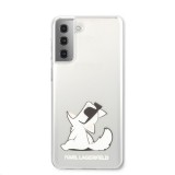 Zadní kryt Karl Lagerfeld PC/TPU Choupette Eats KLHCS21SCFNRC pro Samsung Galaxy S21, transparent