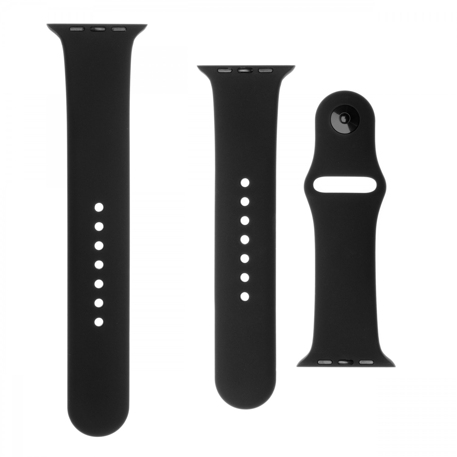 Set silikonových řemínků FIXED Silicone Strap pro Apple Watch 38 mm/40 mm, černá