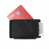 FIXED Tiny Wallet Kožená peněženka z pravé hovězí kůže, černá