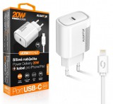 Chytrá síťová nabíječka ALIGATOR Power Delivery 20W, USB-C kabel pro iPhone/iPad