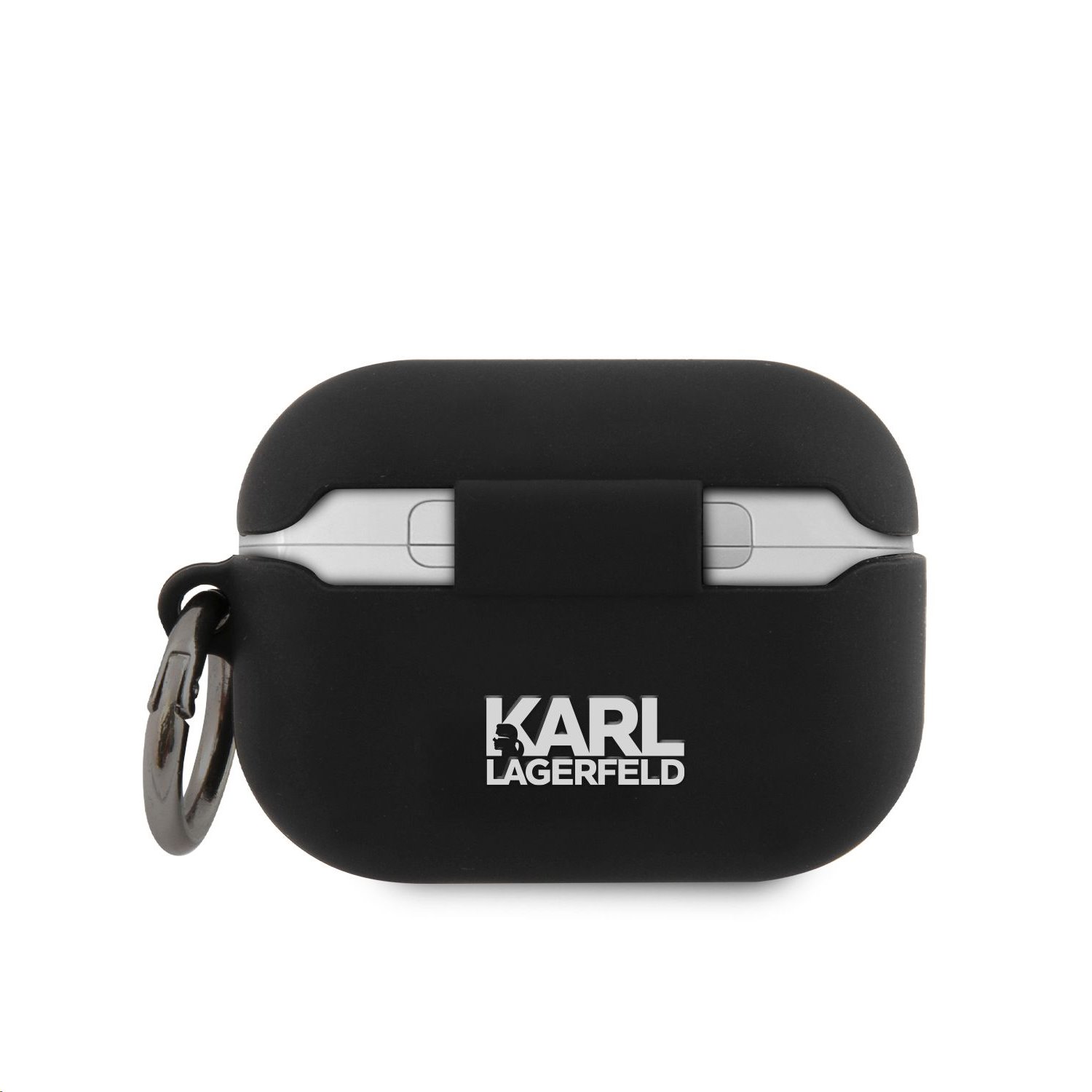 Levně Karl Lagerfeld Rue St Guillaume silikonové pouzdro KLACAPSILRSGBK pro Airpods Pro, černá