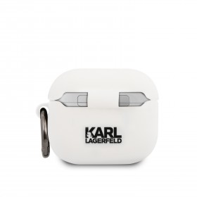 Karl Lagerfeld Choupette Head silikonový kryt KLACA3SILCHWH pro Airpods 3, bílá