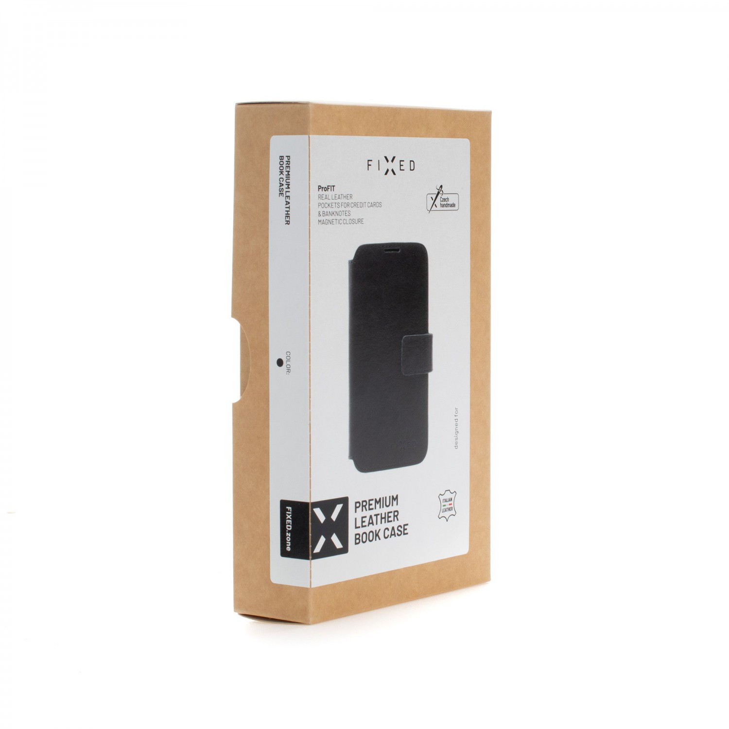 Kožené pouzdro typu kniha FIXED ProFit pro Apple iPhone 12 Pro Max, černá