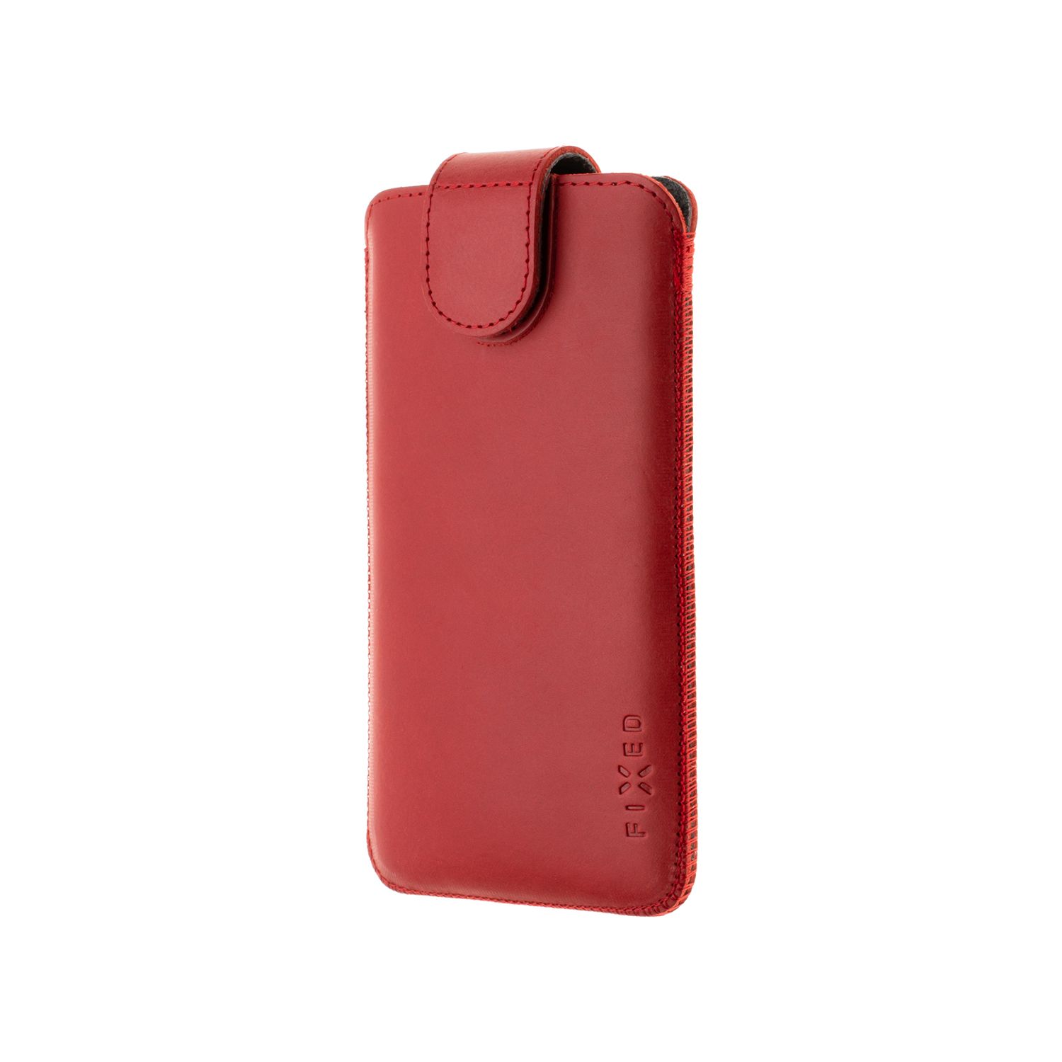 Kožené pouzdro FIXED Posh, velikost 5XL+, červená
