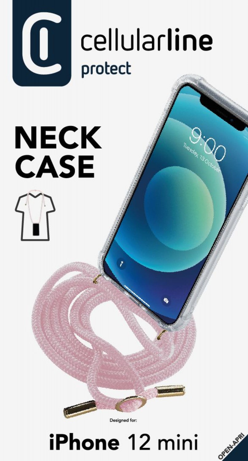 Cellularline Neck-Case zadní kryt čirý pro Apple iPhone 12 Mini, s růžovou šňůrkou