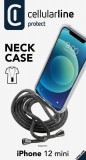 Cellularline Neck-Case zadní kryt čirý pro Apple iPhone 12 mini, s černou šňůrkou