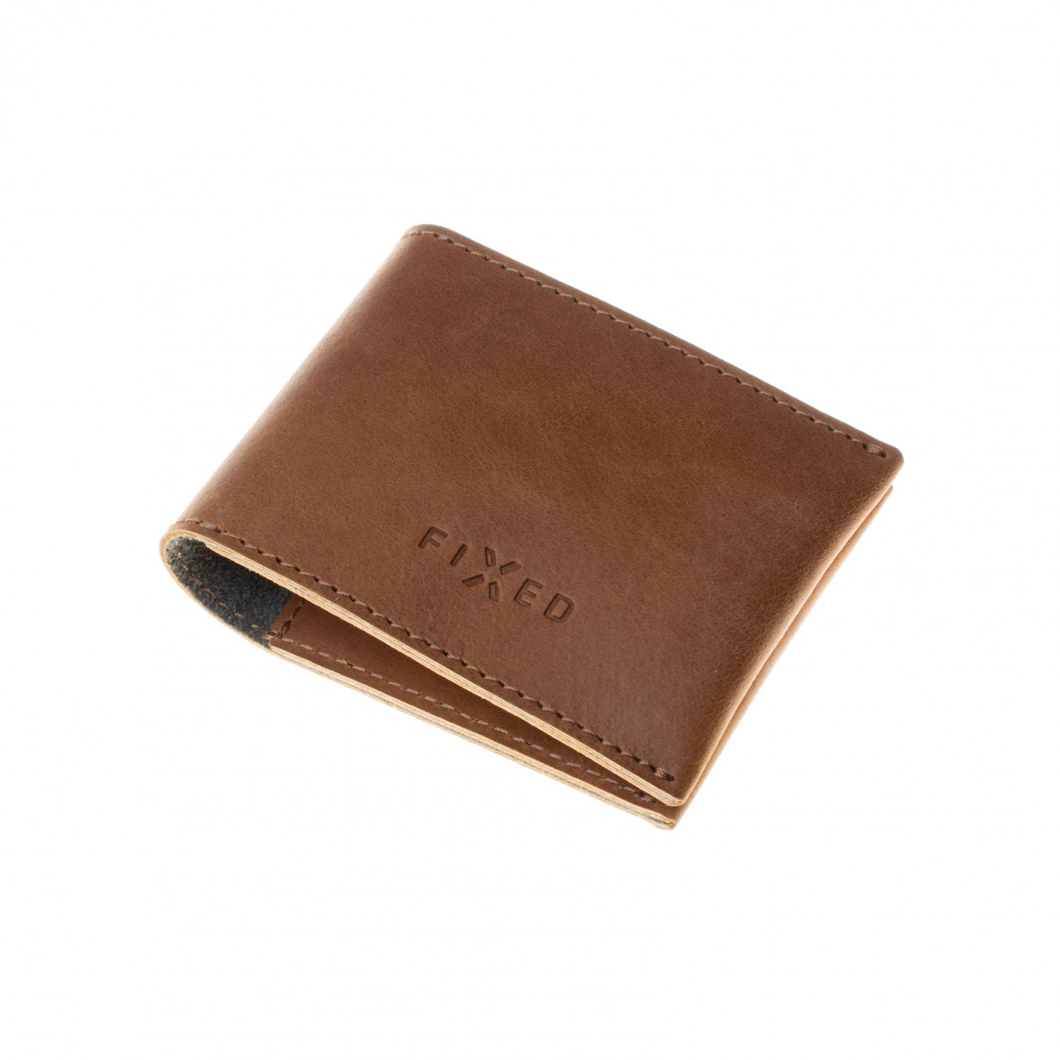Kožená peněženka FIXED Smile Wallet se smart trackerem FIXED Smile PRO, hnědá