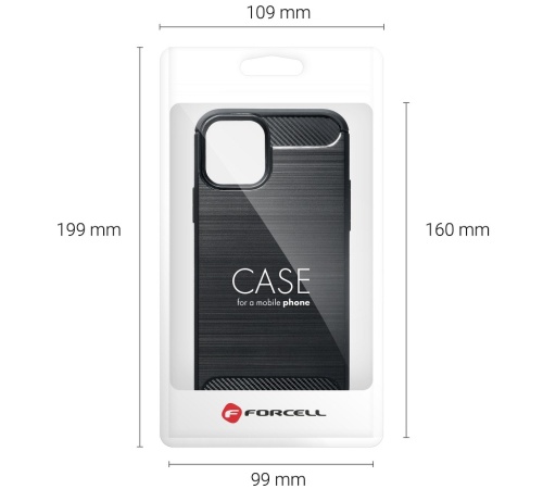 Ochranný kryt Forcell CARBON pro Xiaomi POCO X3, černá