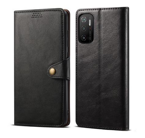 Lenuo Leather flipové pouzdro pro Xiaomi Poco M3 Pro 5G, černá