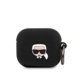 Silikonové pouzdro Karl Lagerfeld Karl Head KLACA3SILKHBK pro Airpods 3, černá