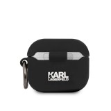 Silikonové pouzdro Karl Lagerfeld Karl Head KLACA3SILKHBK pro Airpods 3, černá