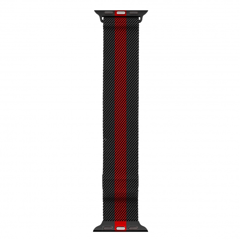 Kovový řemínek COTEetCI Stainless Steel Magnet Band pro Apple Watch 42 / 44mm, černá/červená