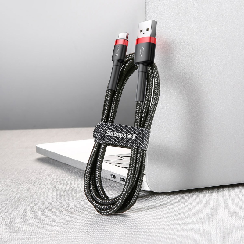 Datový kabel Baseus Cafule Cable USB for Type-C 3A 1M, červená/černá