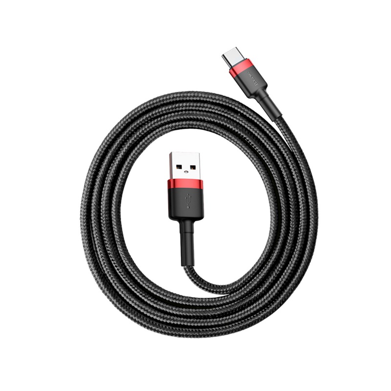 Datový kabel Baseus Cafule Cable USB for Type-C 3A 1M, červená/černá