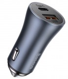 Nabíječka do auta Baseus TZCCJD-0G Golden Contactor Dual USB, 40W, tmavě šedá