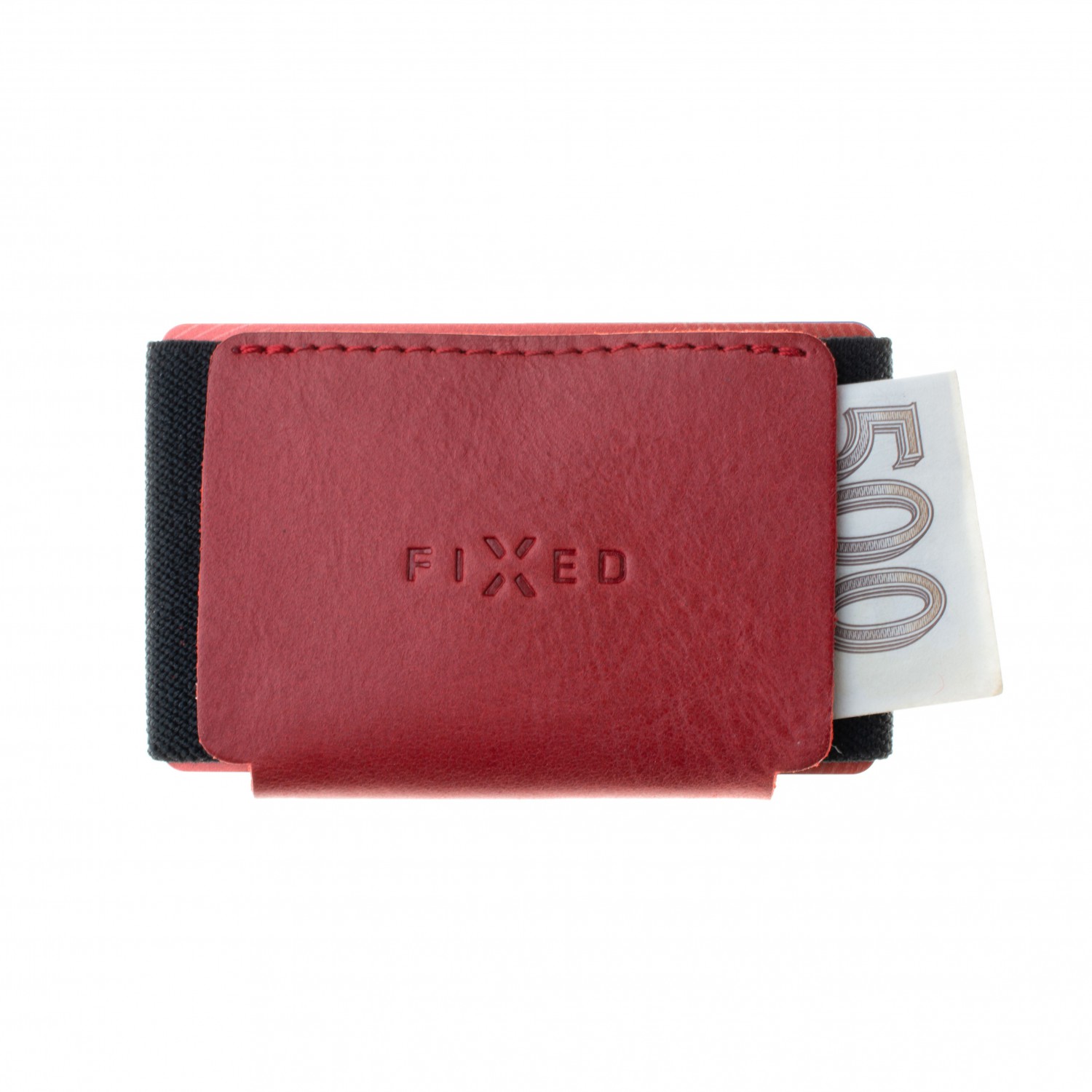 Kožená peněženka FIXED Smile Tiny Wallet se smart trackerem FIXED Smile PRO, červená