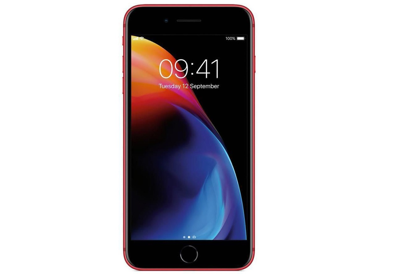 Apple iPhone 8 64GB červená, bazar - jakost ABV CENĚ 299 Kč - Print Glass Fullface sklo pre iPhone 7/8/SE 2020, black