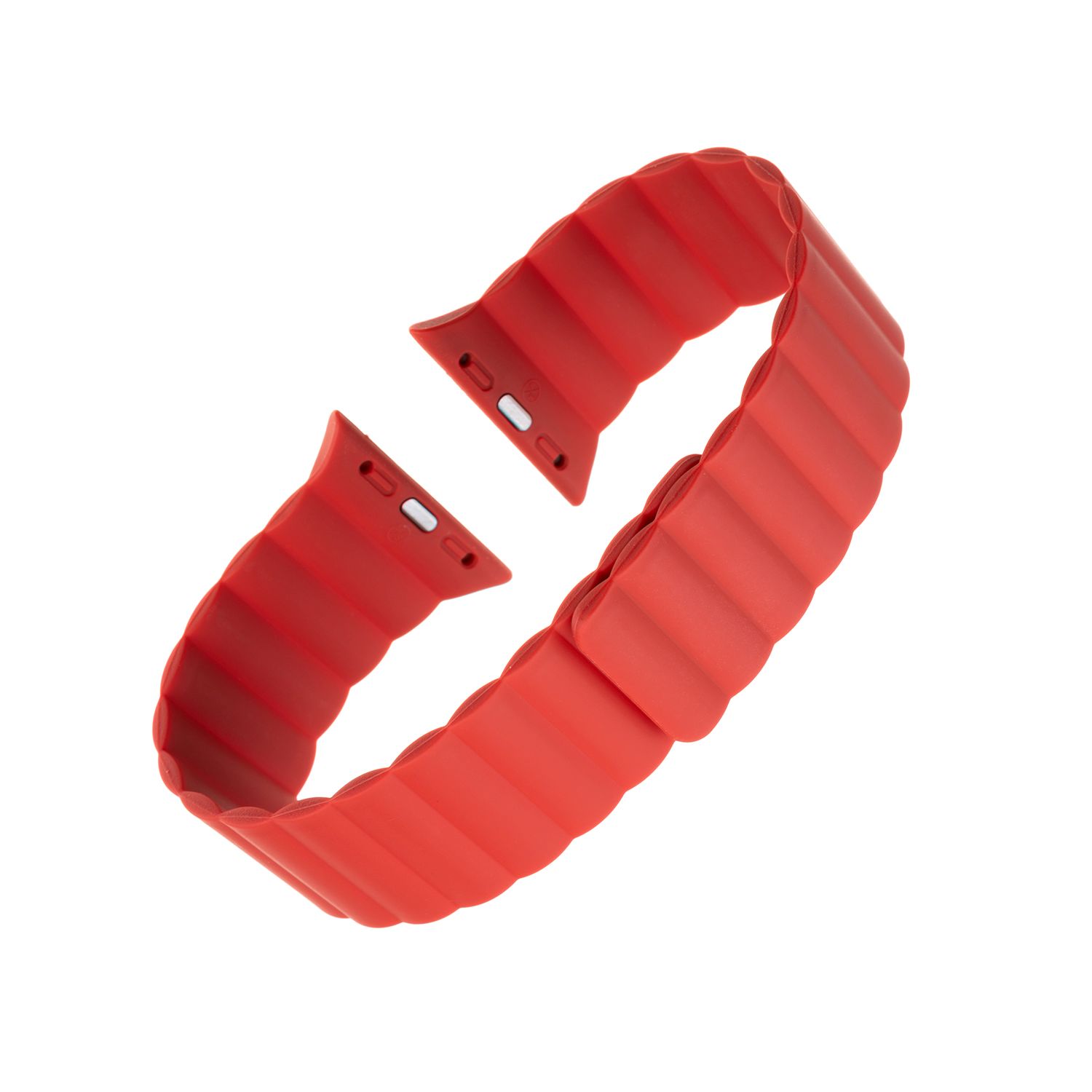 Silikonový řemínek FIXED Magnetic Strap s magnetickým zapínáním pro Apple Watch 42 mm/44 mm, červená