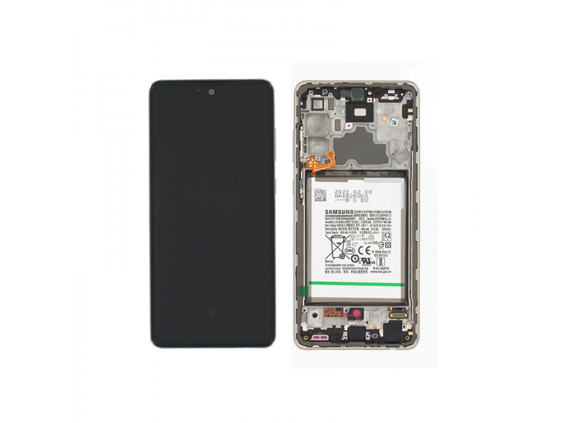 LCD + dotyk + rámeček + baterie pro Samsung Galaxy A72 4G, awesome white ( Service Pack )