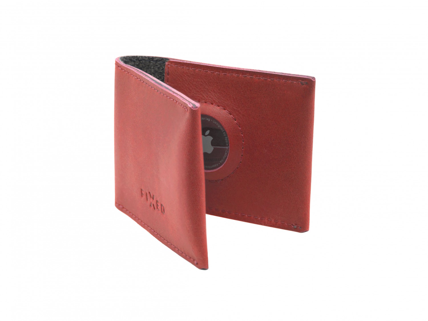 Levně Kožená peněženka FIXED Wallet for AirTag, červená