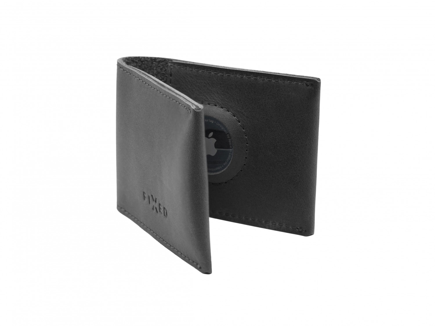 Levně Kožená peněženka FIXED Wallet for AirTag, černá