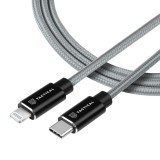 Kabel Tactical Fast Rope Aramid Cable USB-C/Lightning MFi 2m, šedá