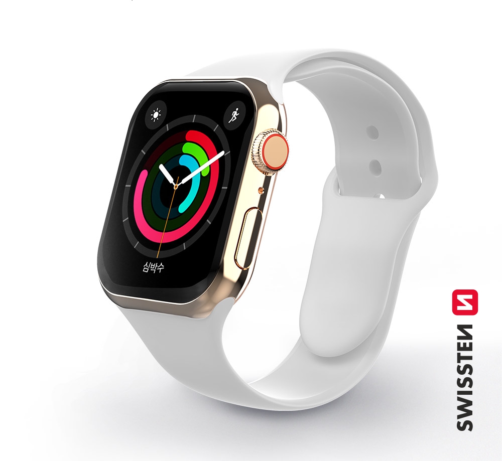 Silikonový řemínek Swissten pro Apple Watch 42-44 mm, bílá