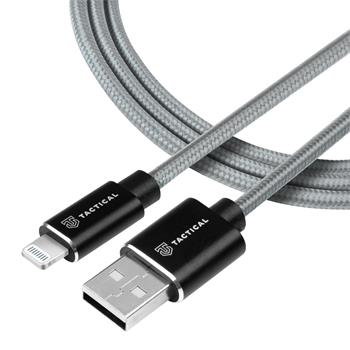 Kabel Tactical Fast Rope Aramid Cable USB-A/Lightning MFI, 1m, šedá