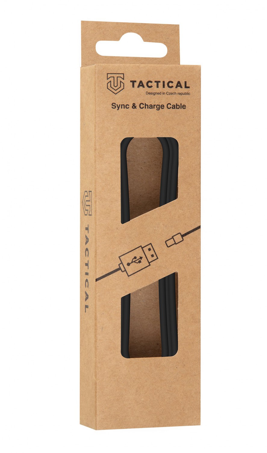 Kabel Tactical Smooth Thread Cable USB-A/USB-C, 1m, černá