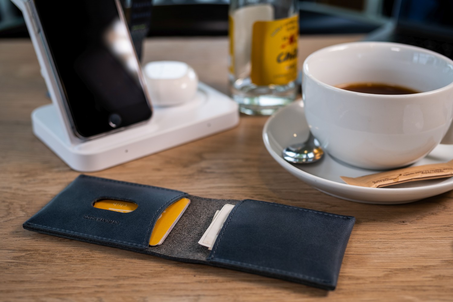 FIXED Wallet Kožená peněženka z pravé hovězí kůže, modrá