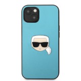 Zadní kryt Karl Lagerfeld PU Leather Karl Head KLHCP13SPKMB pro Apple iPhone 13 mini, modrá