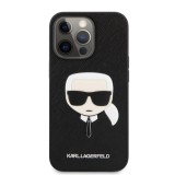 Zadní kryt Karl Lagerfeld PU Saffiano Karl Head KLHCP13XSAKHBK pro Apple iPhone 13 Pro Max, černá