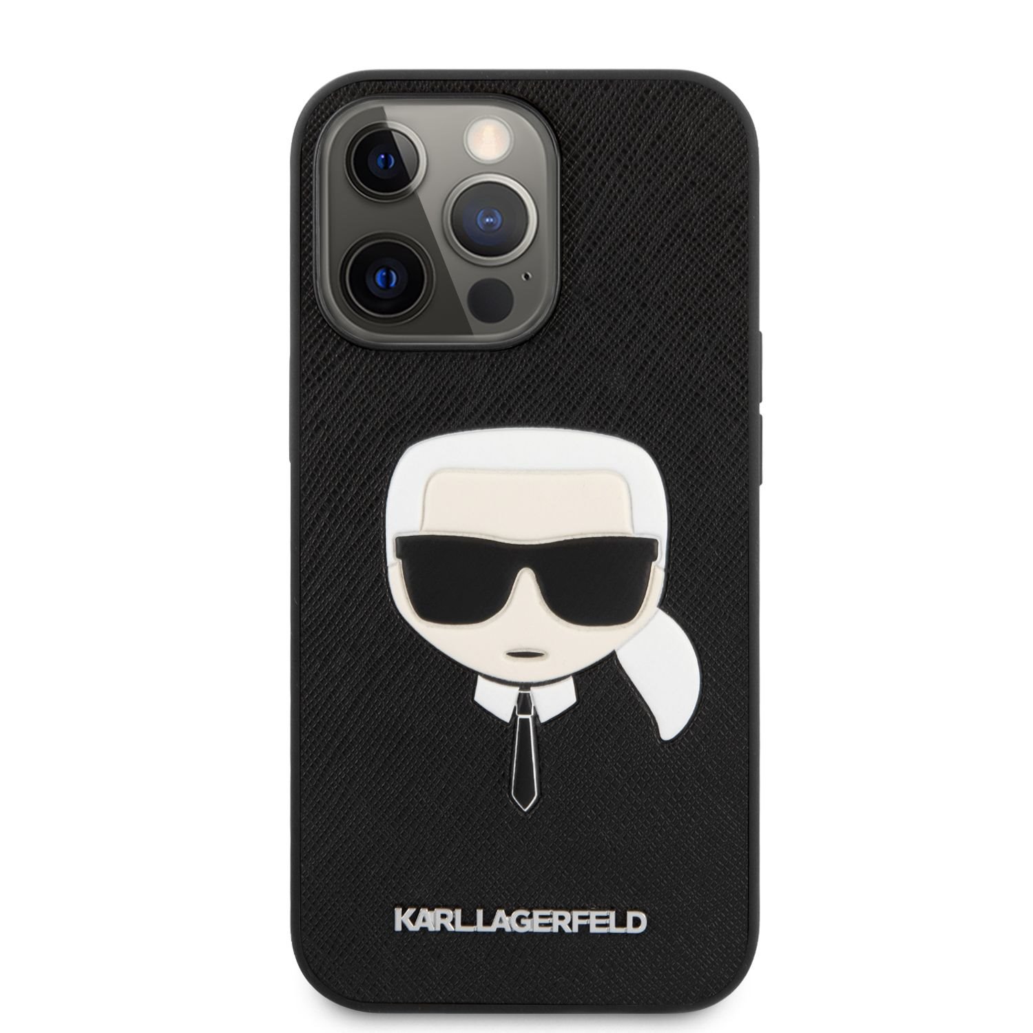 Levně Zadní kryt Karl Lagerfeld PU Saffiano Karl Head KLHCP13XSAKHBK pro Apple iPhone 13 Pro Max, černá