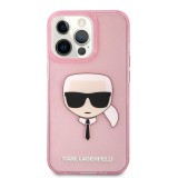 Zadní kryt Karl Lagerfeld TPU Full Glitter Karl Head KLHCP13XKHTUGLP pro Apple iPhone 13 Pro Max, růžová