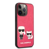 Pouzdro Karl Lagerfeld and Choupette PU Leather KLHCP13LPCUSKCP pro Apple iPhone 13 Pro, fuchsie