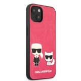 Pouzdro Karl Lagerfeld and Choupette PU Leather KLHCP13MPCUSKCP pro Apple iPhone 13, fuchsie