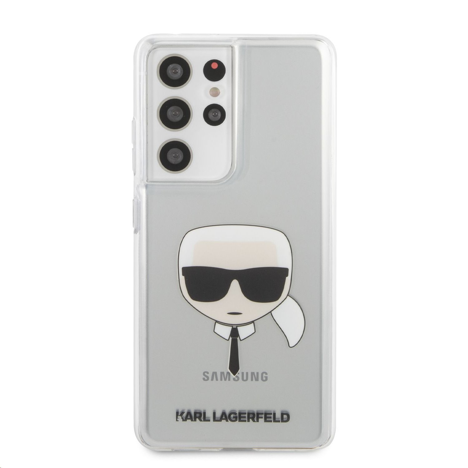 Karl Lagerfeld zadní kryt KLHCS21LKTR PC/TPU Head Kryt pro Samsung Galaxy S21 Ultra, transparentní
