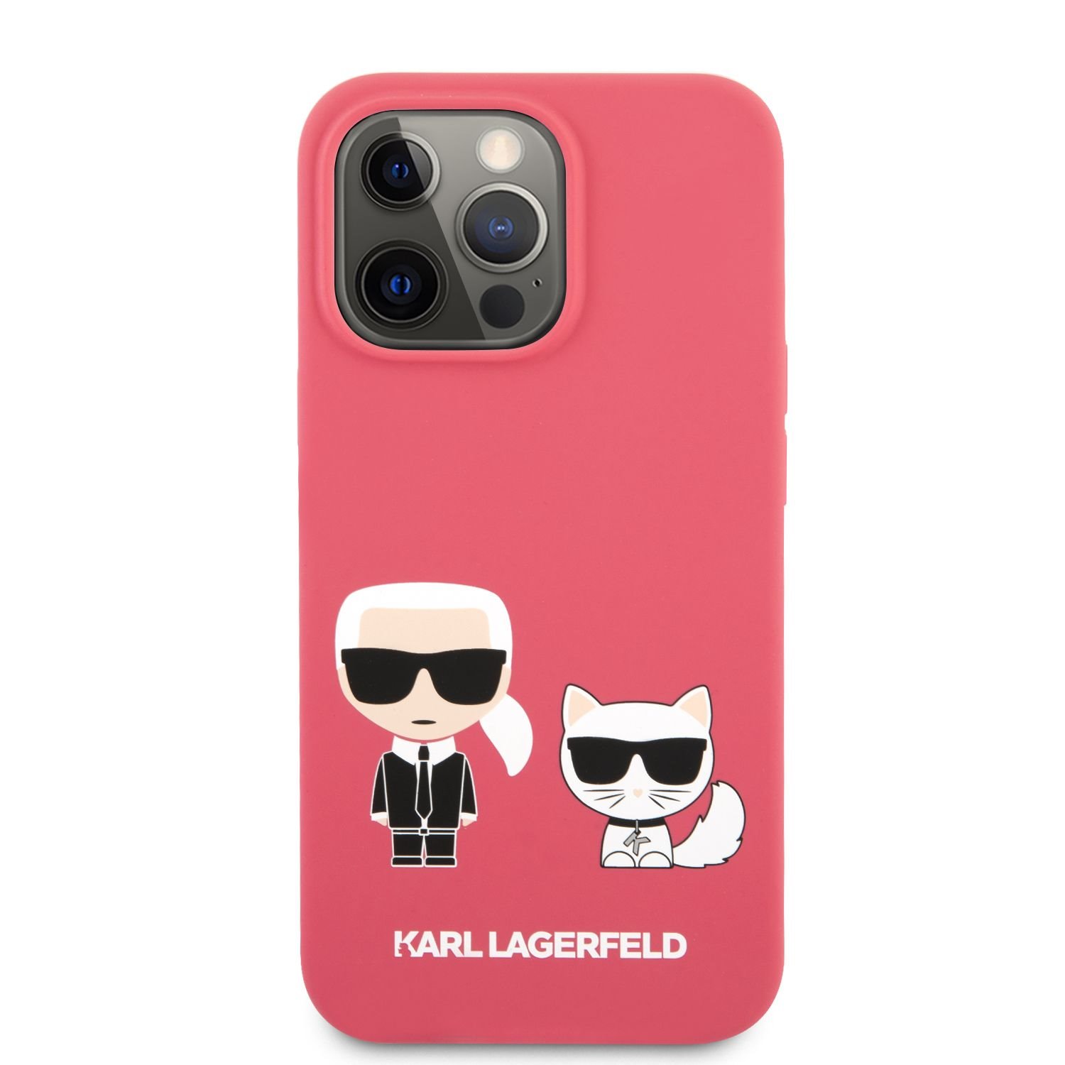 Silikonové pouzdro Karl Lagerfeld and Choupette Liquid KLHCP13XSSKCP pro Apple iPhone 13 Pro Max, červená