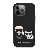 Silikonové pouzdro Karl Lagerfeld and Choupette Liquid KLHCP13LSSKCK pro Apple iPhone 13 Pro, černá