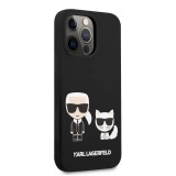 Silikonové pouzdro Karl Lagerfeld and Choupette Liquid KLHCP13LSSKCK pro Apple iPhone 13 Pro, černá